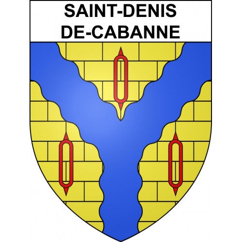 Pegatinas escudo de armas de Saint-Denis-de-Cabanne adhesivo de la etiqueta engomada