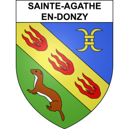 Stickers coat of arms Sainte-Agathe-en-Donzy adhesive sticker