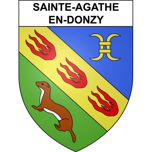 Stickers coat of arms Sainte-Agathe-en-Donzy adhesive sticker