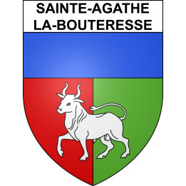 Pegatinas escudo de armas de Sainte-Agathe-la-Bouteresse adhesivo de la etiqueta engomada