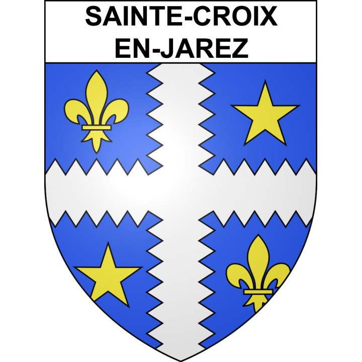 Pegatinas escudo de armas de Sainte-Croix-en-Jarez adhesivo de la etiqueta engomada