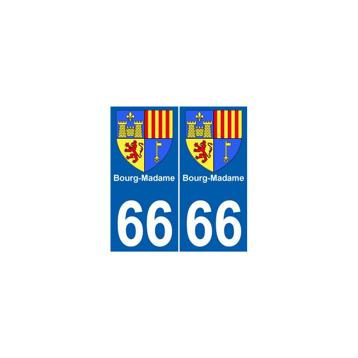 66 Bourg Madame guiguette autocollant plaque