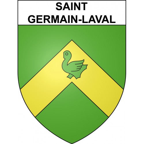 Pegatinas escudo de armas de Saint-Germain-Laval adhesivo de la etiqueta engomada