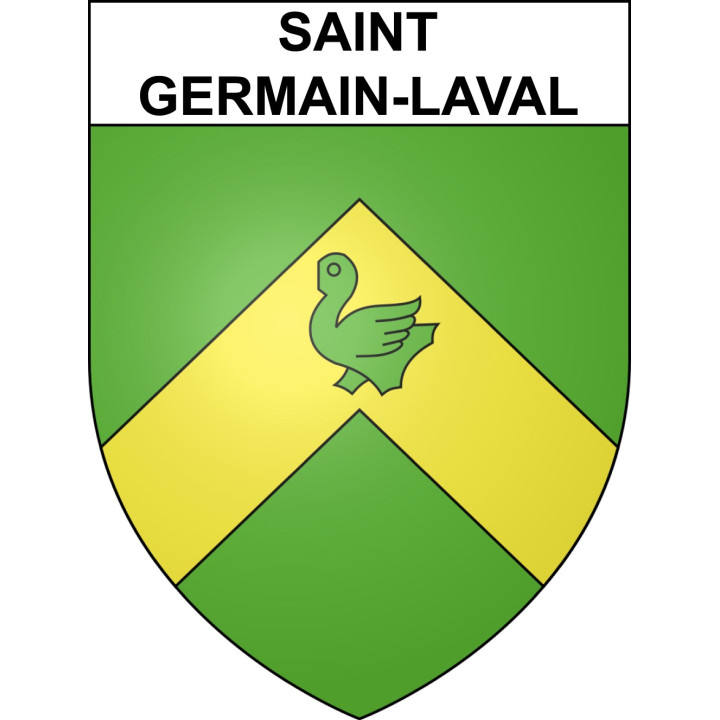 Pegatinas escudo de armas de Saint-Germain-Laval adhesivo de la etiqueta engomada