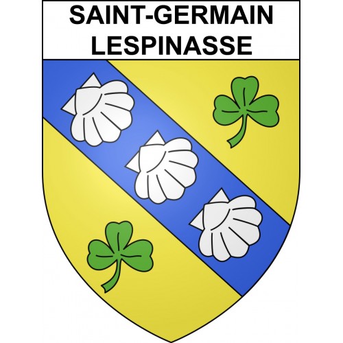 Pegatinas escudo de armas de Saint-Germain-Lespinasse adhesivo de la etiqueta engomada