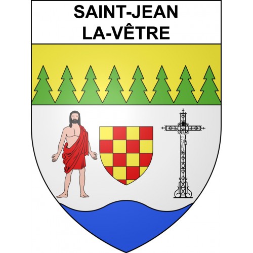 Stickers coat of arms Saint-Jean-la-Vêtre adhesive sticker