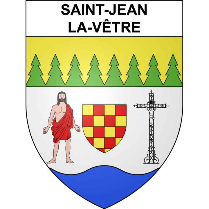 Pegatinas escudo de armas de Saint-Jean-la-Vêtre adhesivo de la etiqueta engomada