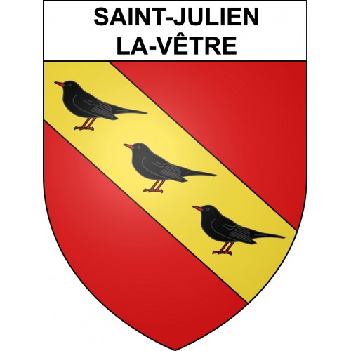 Pegatinas escudo de armas de Saint-Julien-la-Vêtre adhesivo de la etiqueta engomada