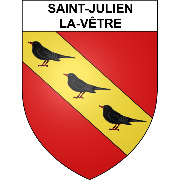 Pegatinas escudo de armas de Saint-Julien-la-Vêtre adhesivo de la etiqueta engomada