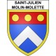 Pegatinas escudo de armas de Saint-Julien-Molin-Molette adhesivo de la etiqueta engomada