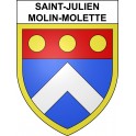 Stickers coat of arms Saint-Julien-Molin-Molette adhesive sticker