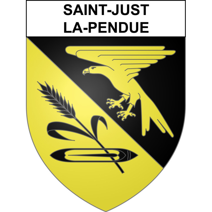 Pegatinas escudo de armas de Saint-Just-la-Pendue adhesivo de la etiqueta engomada