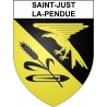 Pegatinas escudo de armas de Saint-Just-la-Pendue adhesivo de la etiqueta engomada