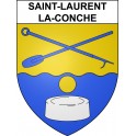 Saint-Laurent-la-Conche 42 ville sticker blason écusson autocollant adhésif