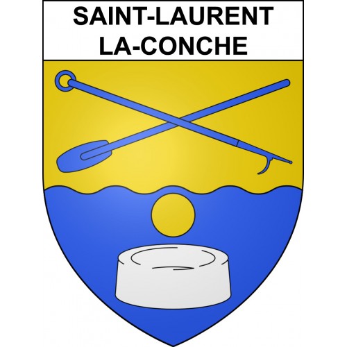 Saint-Laurent-la-Conche 42 ville sticker blason écusson autocollant adhésif