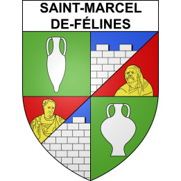 Stickers coat of arms Saint-Marcel-de-Félines adhesive sticker