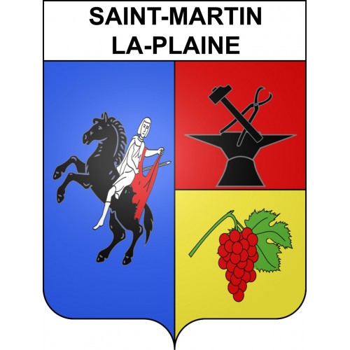 Saint-Martin-la-Plaine 42 ville sticker blason écusson autocollant adhésif