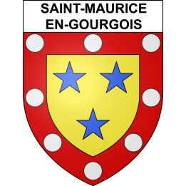 Pegatinas escudo de armas de Saint-Maurice-en-Gourgois adhesivo de la etiqueta engomada