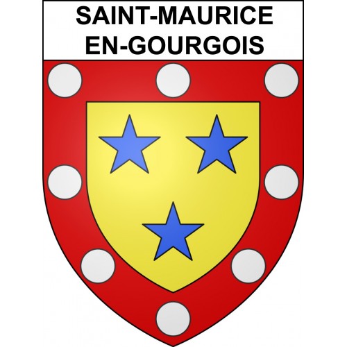 Saint-Maurice-en-Gourgois 42 ville sticker blason écusson autocollant adhésif