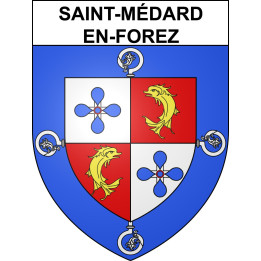 Saint-Médard-en-Forez 42 ville sticker blason écusson autocollant adhésif
