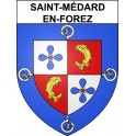 Saint-Médard-en-Forez 42 ville sticker blason écusson autocollant adhésif