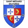 Pegatinas escudo de armas de Saint-Médard-en-Forez adhesivo de la etiqueta engomada
