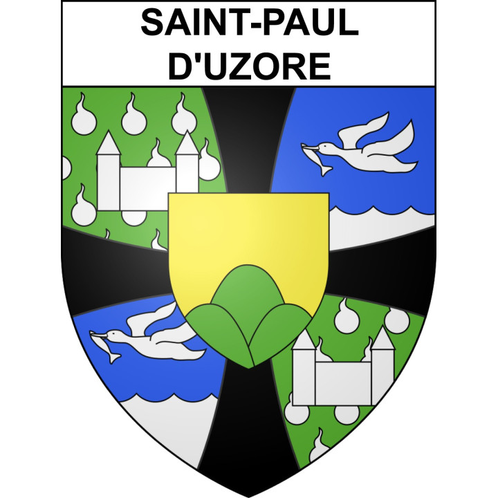Pegatinas escudo de armas de Saint-Paul-d'Uzore adhesivo de la etiqueta engomada
