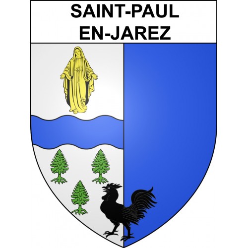 Pegatinas escudo de armas de Saint-Paul-en-Jarez adhesivo de la etiqueta engomada