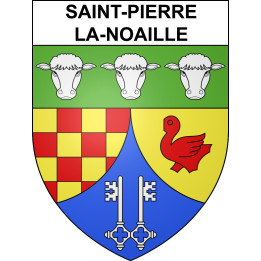 Pegatinas escudo de armas de Saint-Pierre-la-Noaille adhesivo de la etiqueta engomada