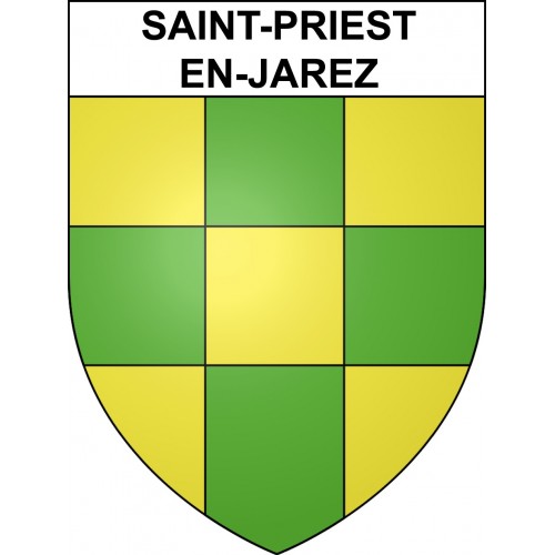 Saint-Priest-en-Jarez 42 ville sticker blason écusson autocollant adhésif