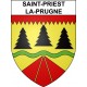 Pegatinas escudo de armas de Saint-Priest-la-Prugne adhesivo de la etiqueta engomada