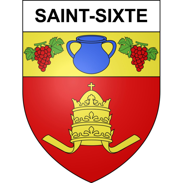 Pegatinas escudo de armas de Saint-Sixte adhesivo de la etiqueta engomada