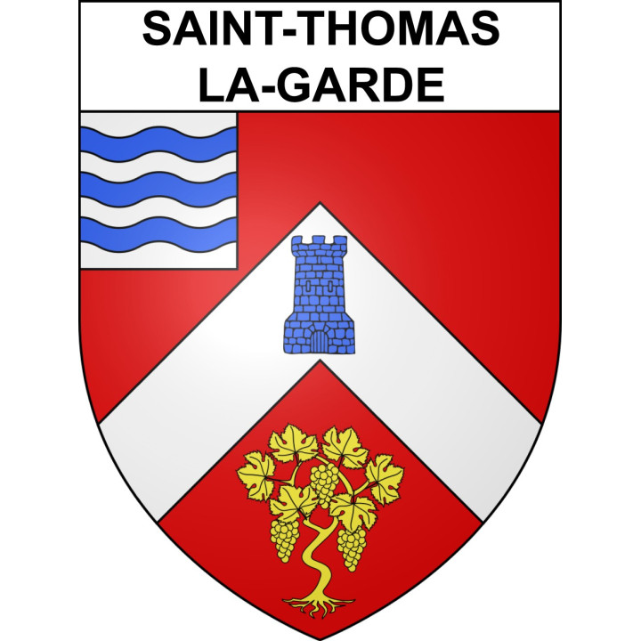 Saint-Thomas-la-Garde 42 ville sticker blason écusson autocollant adhésif