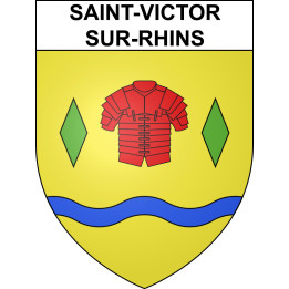 Pegatinas escudo de armas de Saint-Victor-sur-Rhins adhesivo de la etiqueta engomada