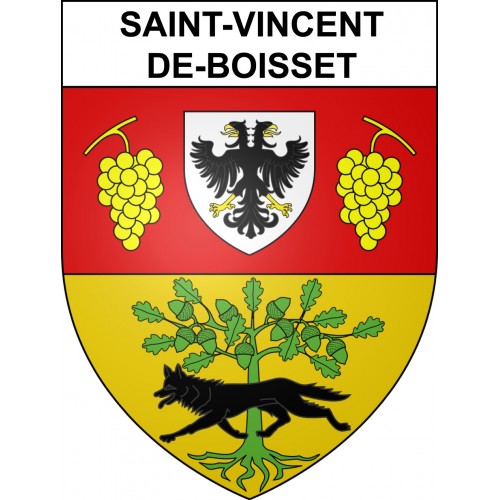Stickers coat of arms Saint-Vincent-de-Boisset adhesive sticker