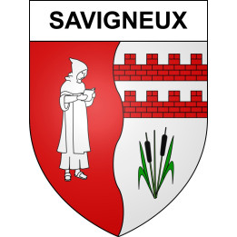 Pegatinas escudo de armas de Savigneux adhesivo de la etiqueta engomada