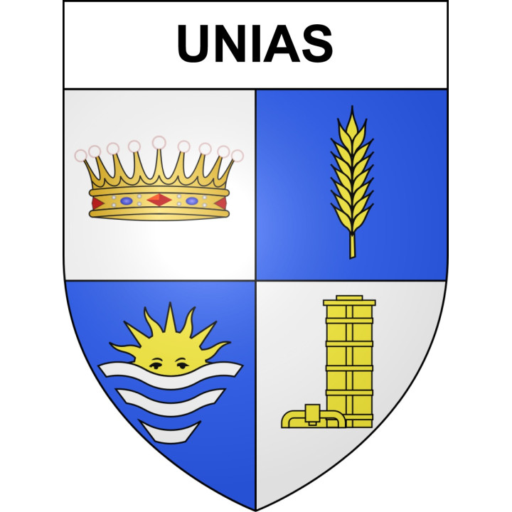 Unias Sticker wappen, gelsenkirchen, augsburg, klebender aufkleber