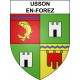 Pegatinas escudo de armas de Usson-en-Forez adhesivo de la etiqueta engomada