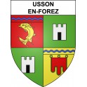 Usson-en-Forez 42 ville sticker blason écusson autocollant adhésif