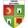 Stickers coat of arms Usson-en-Forez adhesive sticker