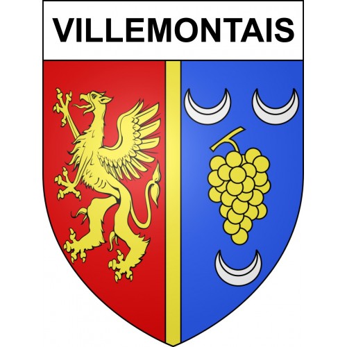 Pegatinas escudo de armas de Villemontais adhesivo de la etiqueta engomada