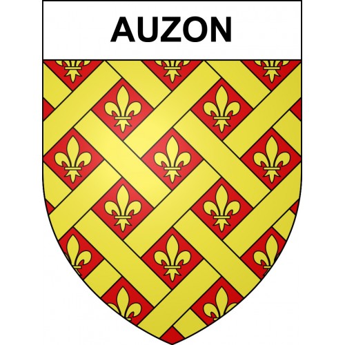 Pegatinas escudo de armas de Auzon adhesivo de la etiqueta engomada