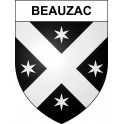 Pegatinas escudo de armas de Beauzac adhesivo de la etiqueta engomada