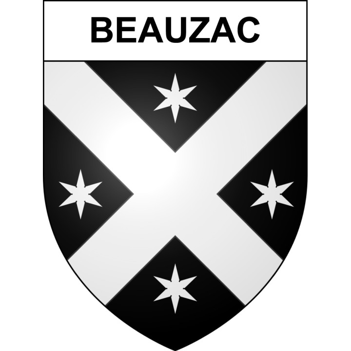Pegatinas escudo de armas de Beauzac adhesivo de la etiqueta engomada