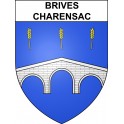 Pegatinas escudo de armas de Brives-Charensac adhesivo de la etiqueta engomada