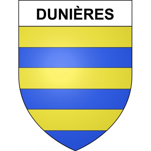 Dunières 43 ville sticker blason écusson autocollant adhésif