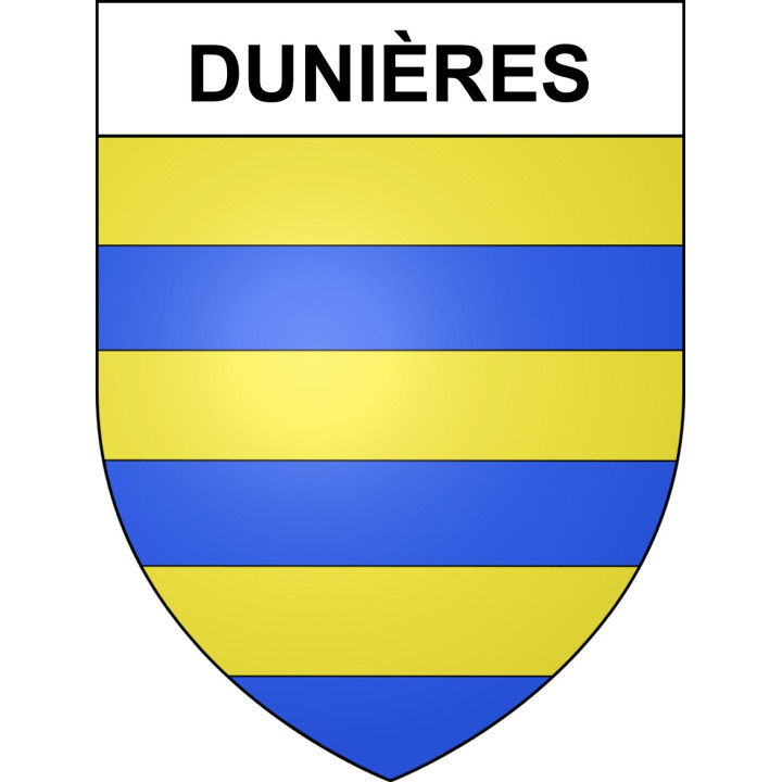 Dunières 43 ville sticker blason écusson autocollant adhésif