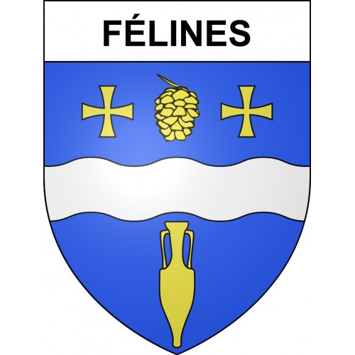 Pegatinas escudo de armas de Félines adhesivo de la etiqueta engomada