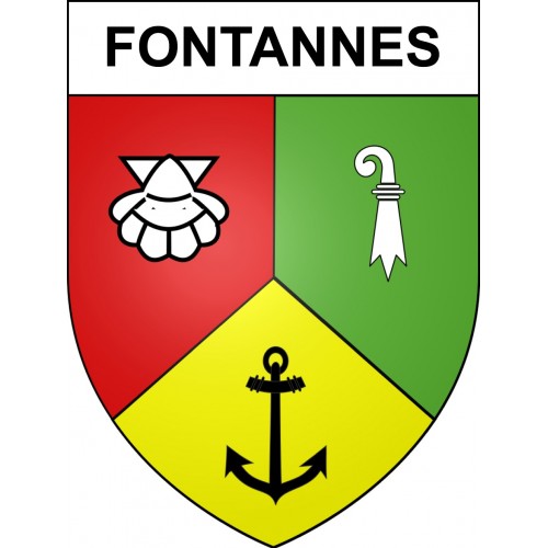 Pegatinas escudo de armas de Fontannes adhesivo de la etiqueta engomada