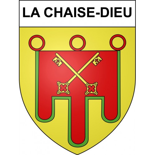 La Chaise-Dieu 43 ville sticker blason écusson autocollant adhésif